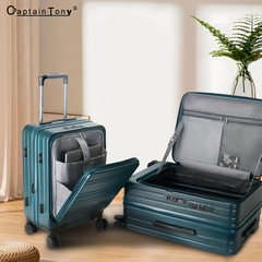 A unisex large-capacity zippered carry-on suitcase with pull handle, suitable for men and women, students, with a front opening and password lock.