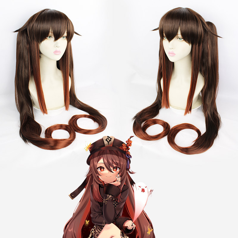 Anime drama cosplay wigs The original god wig cosplay to don a walnut cos wig high temperature wire dark brown game animation Anime cosplay wig 