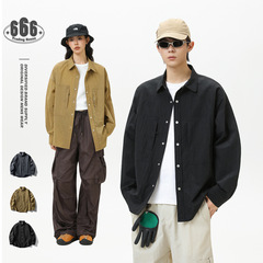 AXIS户外机能风潮流长袖衬衣休闲宽松工装衬衫潮牌男上衣外套7090