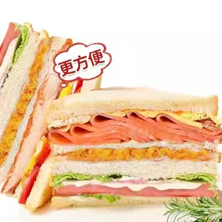 Коробка сэндвичей, микс вкусов (курица, сыр, бекон, фиолетовый рис), 0,53 кг, готовый снек