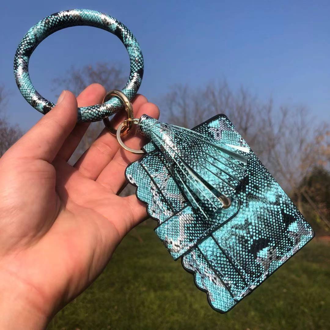 1 Piece Fashion Snakeskin Pu Leather Dyeing Unisex Keychain display picture 13