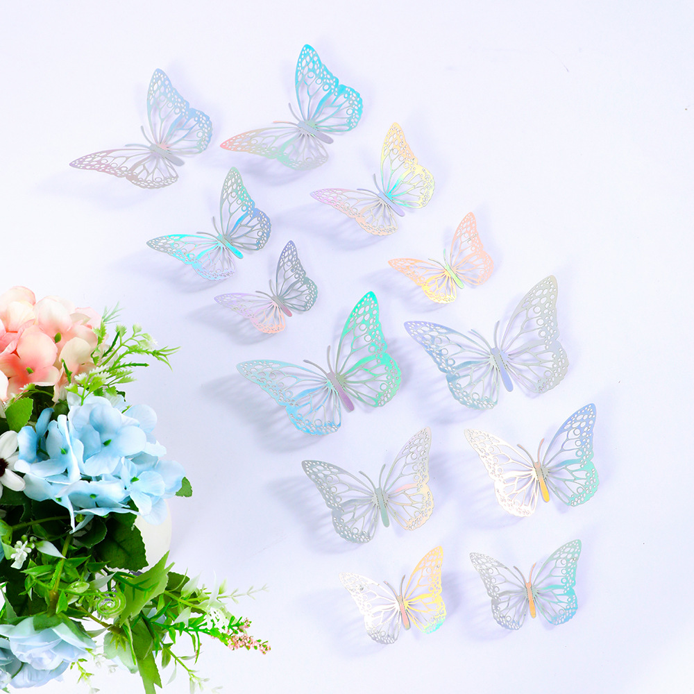 3d metallfjäril väggdekaler för vardagsrumsdekoration_voghion.com