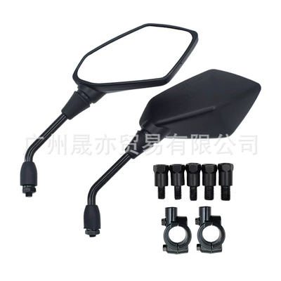 mirror ABS electric bicycle | Motorcycle rearview mirror - 1-pair-of-10mm-rearview-mirrors-5-35-long-black-screws-base