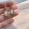 Ear clips from pearl, advanced retro brand earrings, no pierced ears, light luxury style, high-quality style, wholesale