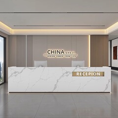 会社フロントデスク受付デスクホテルロビー塗装バーテーブル不動産大理石カウンターレジDZ