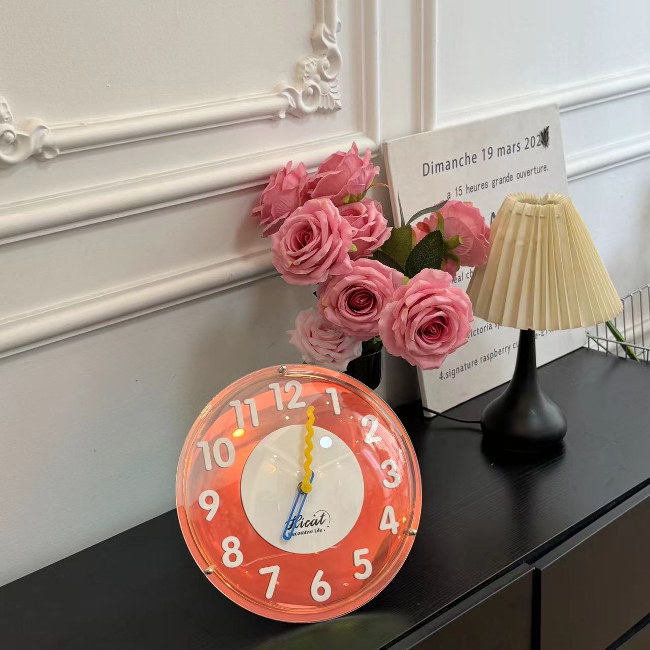 Reloj de pared creativo de color nórdico sala de estar casera burbuja reloj acrílico láser red rojo lujo reloj personalizado