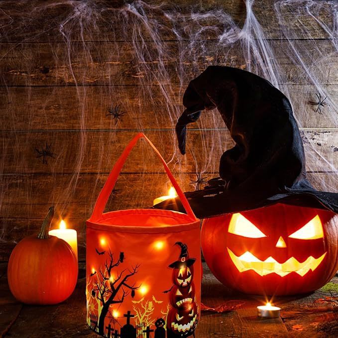 新しいハロウィンゴーストフェスティバル子供のキャンディ誕生日ギフトバッグ LED 発光カボチャバッグ装飾用品ハンドバッグ|undefined