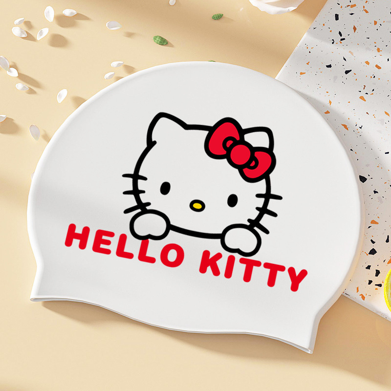 KT cat silicone swimming cap female adult silicone high elastic waterproof cute swimming cap wireless professional swimming cap wholesale