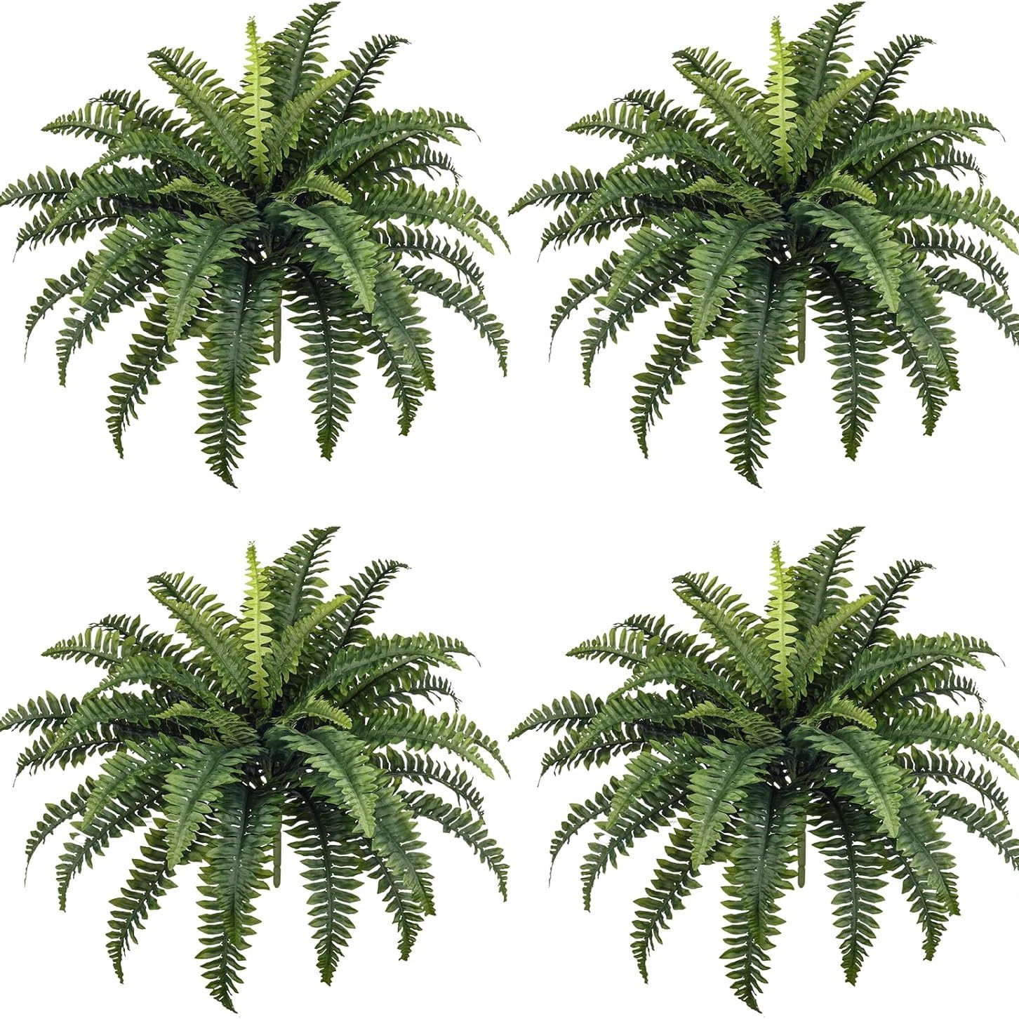 Amazon venta caliente planta de simulación 88 hojas de helecho de Boston decoración del hogar piso planta en maceta de helecho de cola puntiaguda planta verde