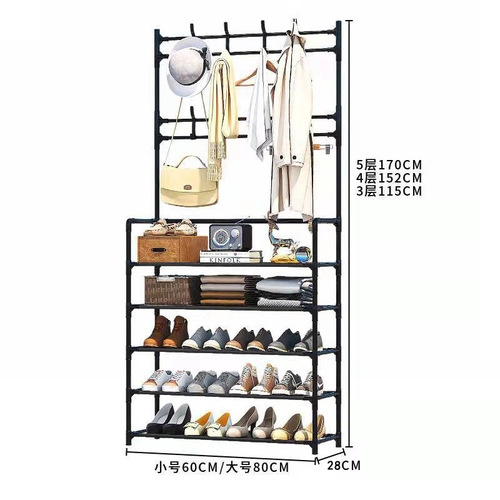 Hanging Clothes Rack Bedroom Dormitory Hanging Rack Home Use Simple Multifunction Assembly Hanging Bag Storage Shelf Easy Floor Shoe Rack