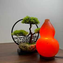 喜马拉雅盐灯水晶盐灯雕刻款盐灯胡芦款创意巴基斯坦进口玫瑰盐