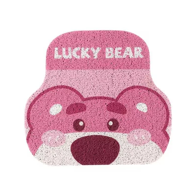 car mat wire ring car Universal Foot Pad - pink-bear-head-back-1