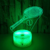 Colorful racket for badminton, creative touch LED table lamp, new collection, 3D, remote control