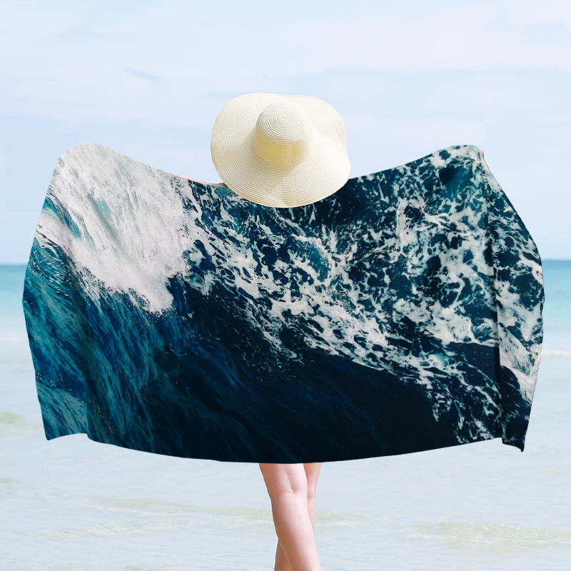 Toalla de playa de microfibra de secado rápido junto al mar Toalla de baño con estampado de sirena de dibujos animados absorbente de piscina Pedido mínimo de una pieza