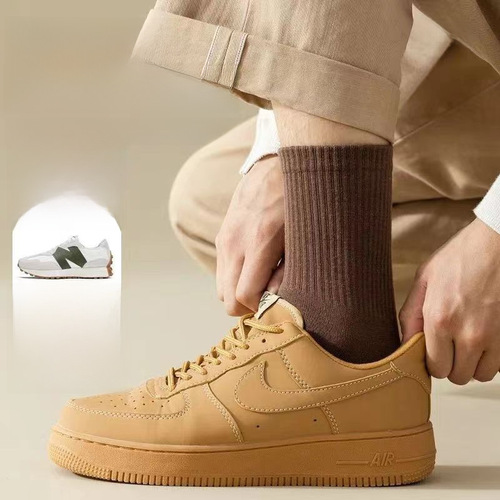 袜子男士纯色透气吸汗休闲运动袜秋冬新品束腰中筒袜厂家批发棉袜