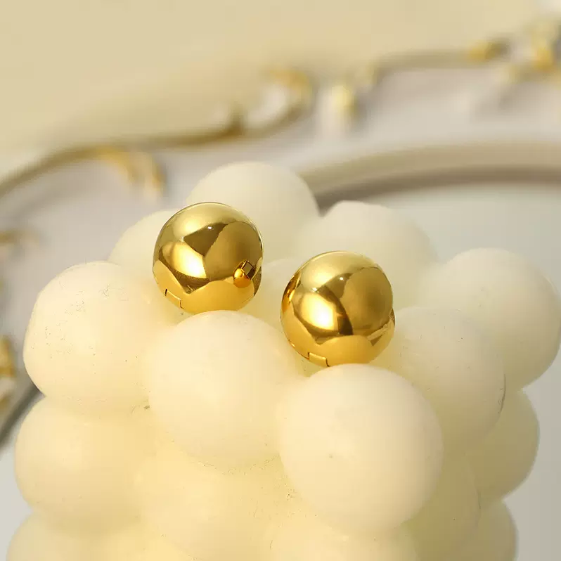 韩轻奢圆形珍珠耳环高级感医用316简约百搭气质耳圈耳扣耳饰女生