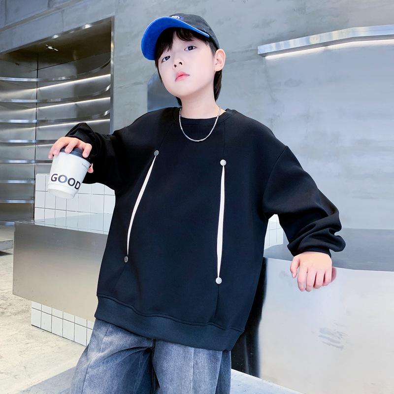 男童卫衣春秋款2025新款青少年韩版儿童秋装男孩造型帅气打底衫潮|undefined