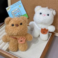 Ins風リュックサック熊公仔バッグストラップかわいいぬいぐるみキーホルダー超萌え玩具誕生日プレゼント人形公