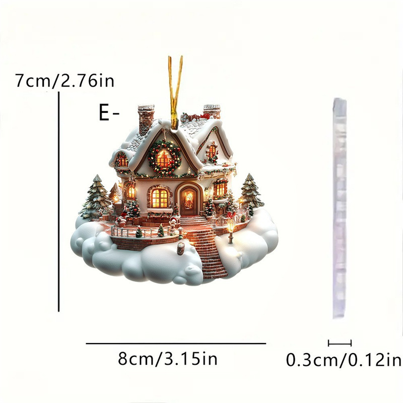 Nuevos productos transfronterizos creativos árbol de Navidad Papá Noel acrílico colgante artesanía automóvil decoración para el hogar image 12