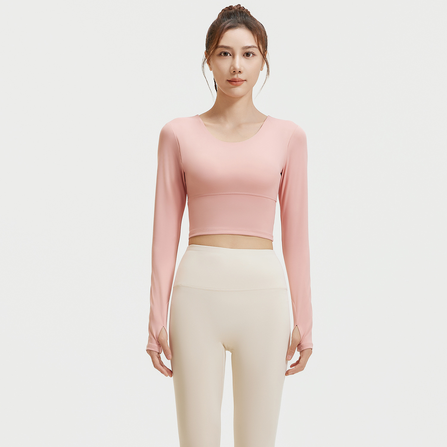 Juyi Tang primavera y otoño slimming yoga set de modelado delgado cruzado belleza de espalda fitness manga larga set de mujer