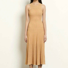 跨境2025夏季新款针织镂空圆领无袖背心款长裙比基尼外罩衫连衣裙