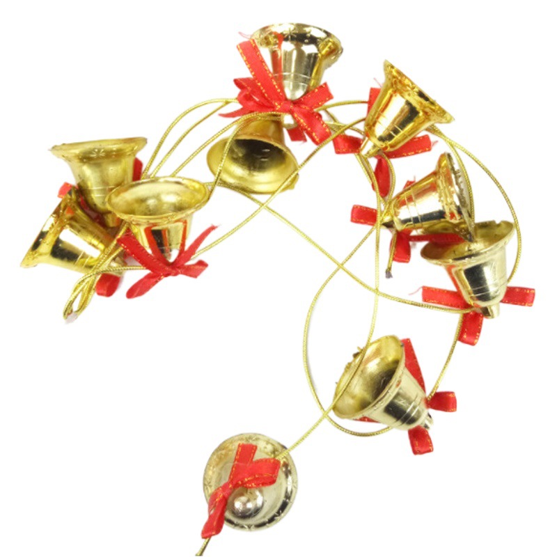 Cadena de campanas navideñas de 1,7 metros, decoraciones navideñas, arreglos de accesorios navideños, campanas para árboles de Navidad.