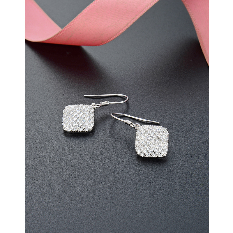 Corea del Sur nuevo estilo fresco estilo personalizado diamante joyería oído gancho s925 plata esterlina elegante diamante pendientes populares pendientes femeninos