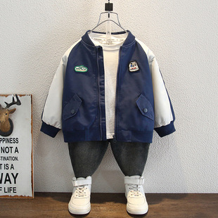 Boys' Coat 2025 Spring and Autumn New Children's Spring Thin Baseball Suit Trendy Long-sleeved Jacket for Baby