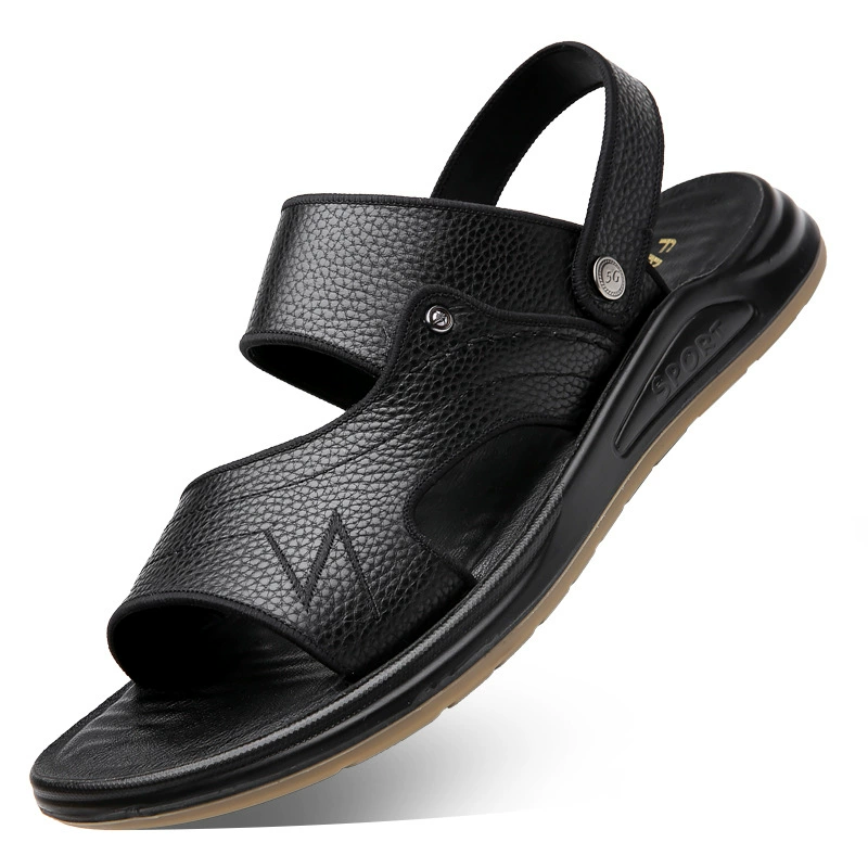 Кожаные летние сандалии, нескользящая пляжная обувь, туфли, кожаная кожа, натуральная кожа, мягкая подошва