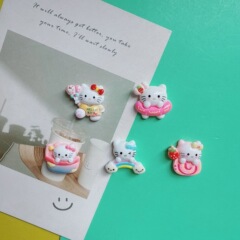 新しい漫画かわいい KT 猫樹脂アクセサリー diy クリーム接着剤携帯電話ケースヘアアクセサリー水カップステッカー収納ボックス装飾