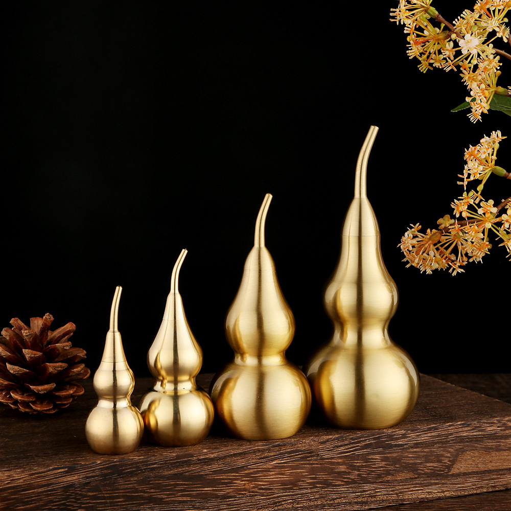 Brass Lid Opened Eight Trigrams Health Deformation Bottom Open Gourd Accessory Street Stall Scenic Area Office Desk Gourd Ornament Wholesale
