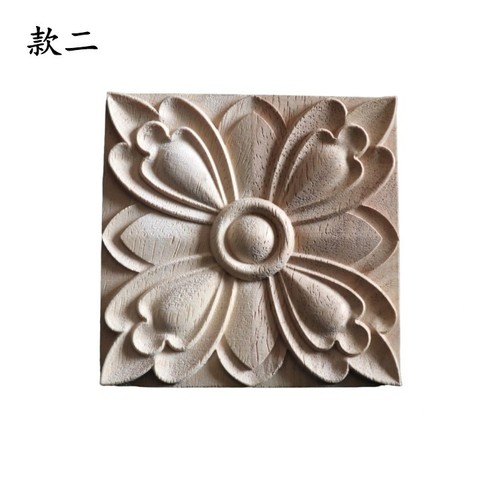 New Dongyang wood carving European style decals solid wood square furniture decals square wood flowers wholesale and retail factory direct sales