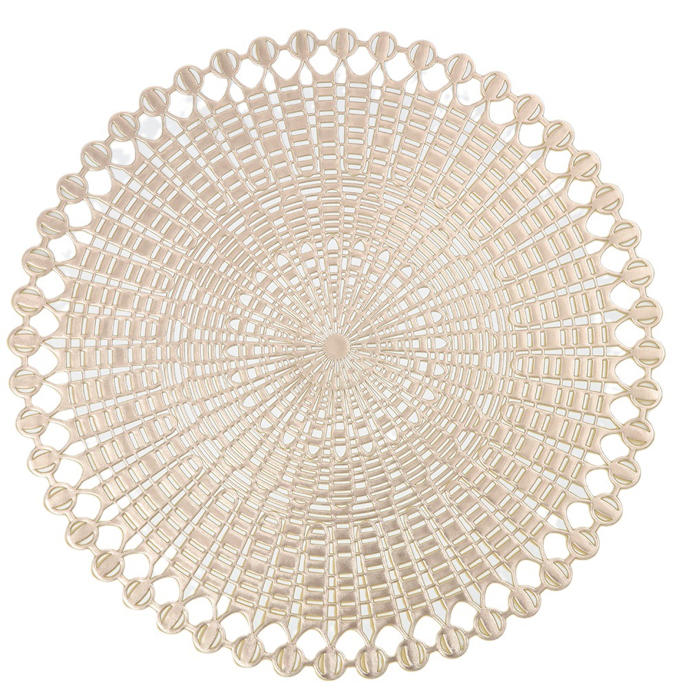 Simple ronda hueco mantel punto dorado estera de la tabla de aislamiento impermeable estera de la tabla decorativa antideslizante montaña al por mayor