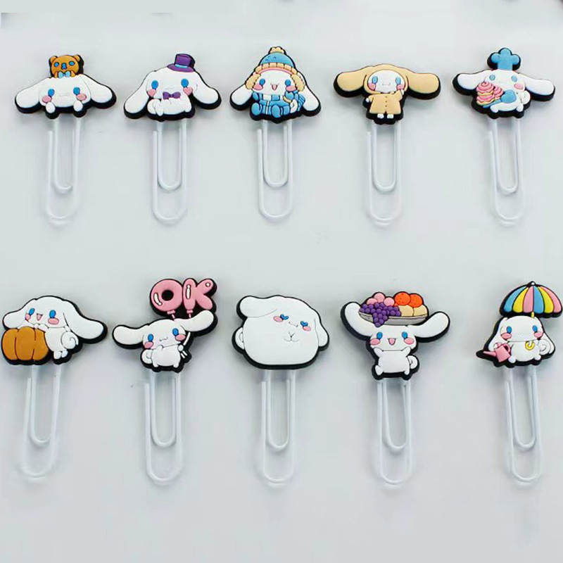 U-tipo encantador dibujos animados PVC pegamento blando marcadores de curva metálica pin papelería estudiantes de color papel de papel