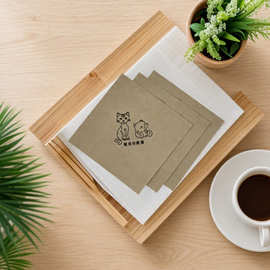 本色竹浆230餐巾纸定制方餐桌纸巾正方形bamboo napkin印LOGO