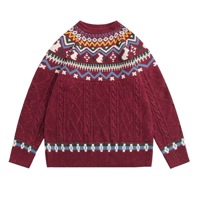 Explosiones transfronterizas de tamaño europeo de tamaño grande Fair Island Jacquard jersey suéter hombre Navidad sensación de fábrica de ropa exterior al por mayor