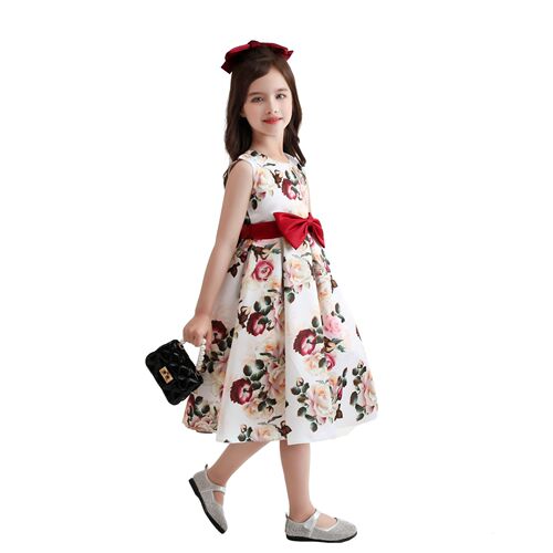 2024 New Cross-border Girls' Dress Print Princess Dress for Young Children, Formal Dress for Children, June 1st Performance Children's Dress, Ins Style