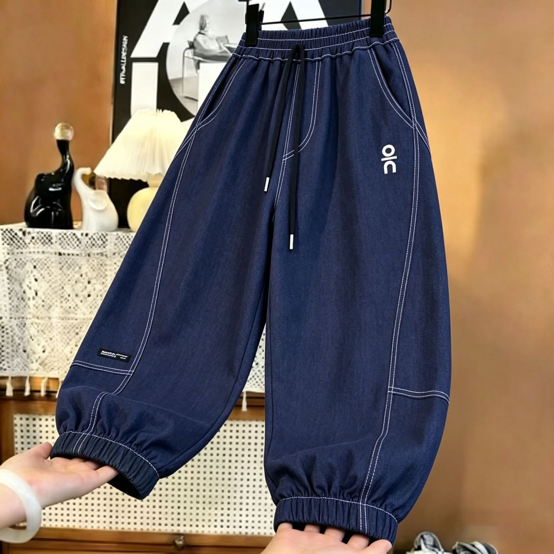 [Verano delgado] pantalones jeans de verano tiense estilo cimetiera de moda delgada pantalones largos sueltos