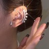 Zirconium from pearl, ear clips, earrings, micro incrustation, no pierced ears, light luxury style