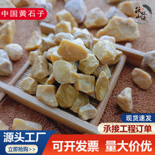 中国黄石子黄色砾石米黄玉原石水磨石子园林景观造景用水洗黄石子