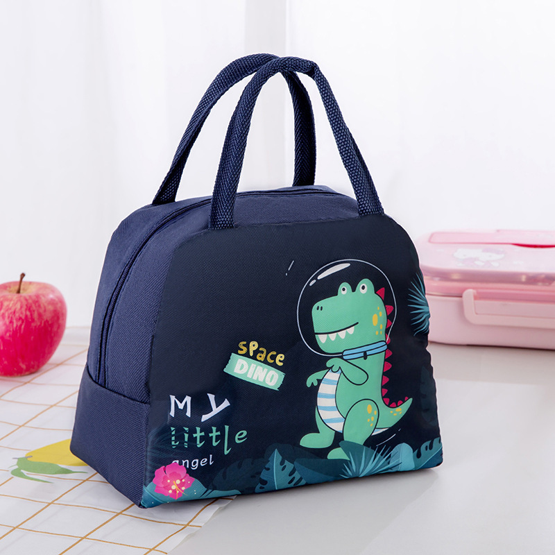 Children's Student Large-Capacity Lunch Satchel Lunch Bag Outdoor Satchel Cartoon Canvas Lunch Bag Thermal Bag