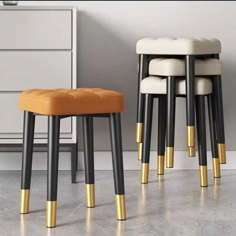 Stools for Home Use, Light Luxury, Stackable, Stylish Living Room Stools, Modern Minimalist Dining Stools, Creative Dressing Stools, Thickened