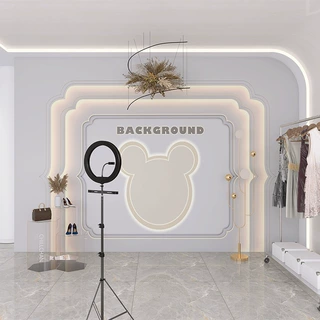 3D童装店直播间墙纸简约卡通早教培训班前台儿童卧室背景壁纸防潮