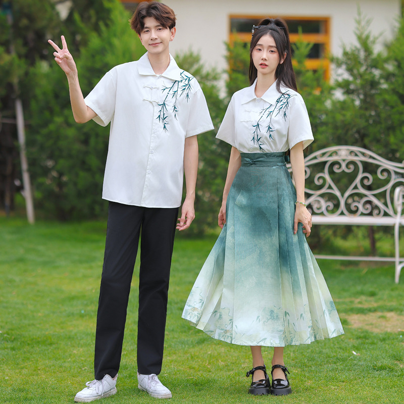 2025 Real Shot Couple Outfit Class Uniform Retro Chinese Performance Costume Republic of China Style Suit Performance Clothing
