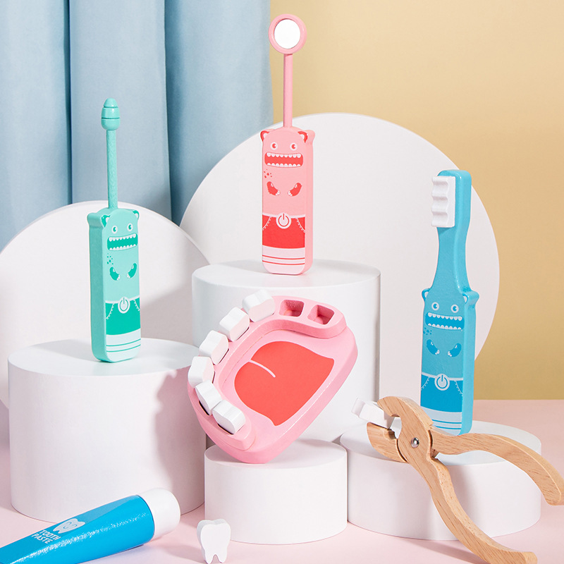 Educación temprana para niños Conejito Doctor Toy Set para niños y niñas Juego de casas Juguetes de inyección Caja de medicina de simulación de madera