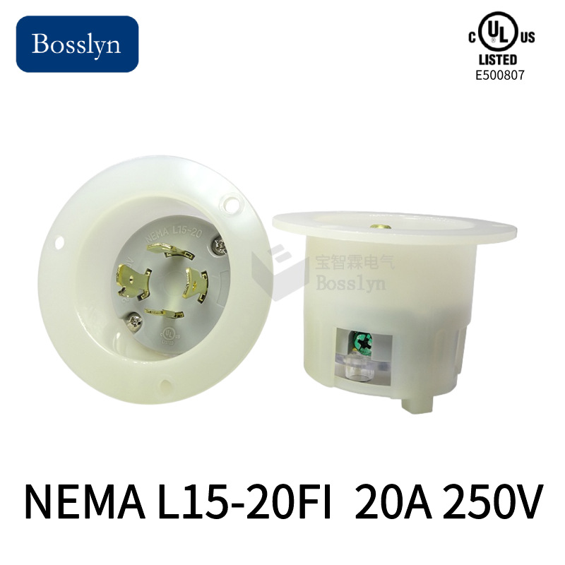 美式四脚电源暗装插头 美规锁式防松防爆耐摔型插头 厂家直销