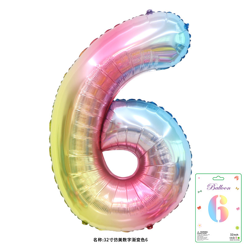 32寸卡装美版数字0到9气球儿童生日派对装饰婚庆婚房布置数字气球|undefined