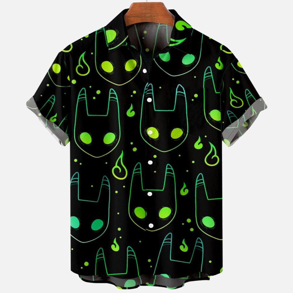 Devil Horror Hawaiian Shirt Close Up