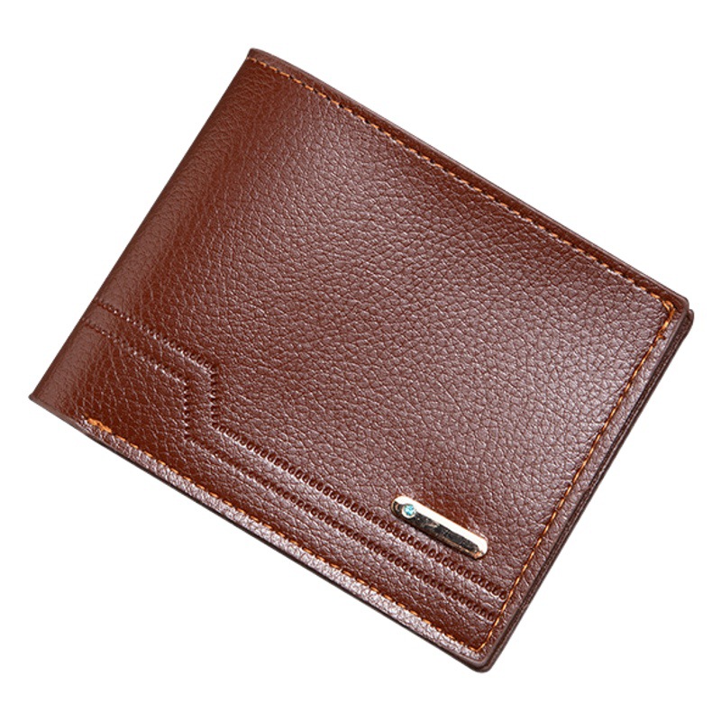 Men's Wallet, Soft Leather Wallet with Lychee Pattern, Multiple Card Slots, Large Capacity, Short Style, Credit Card Holder, Ultra-Light, Portable and Waterproof