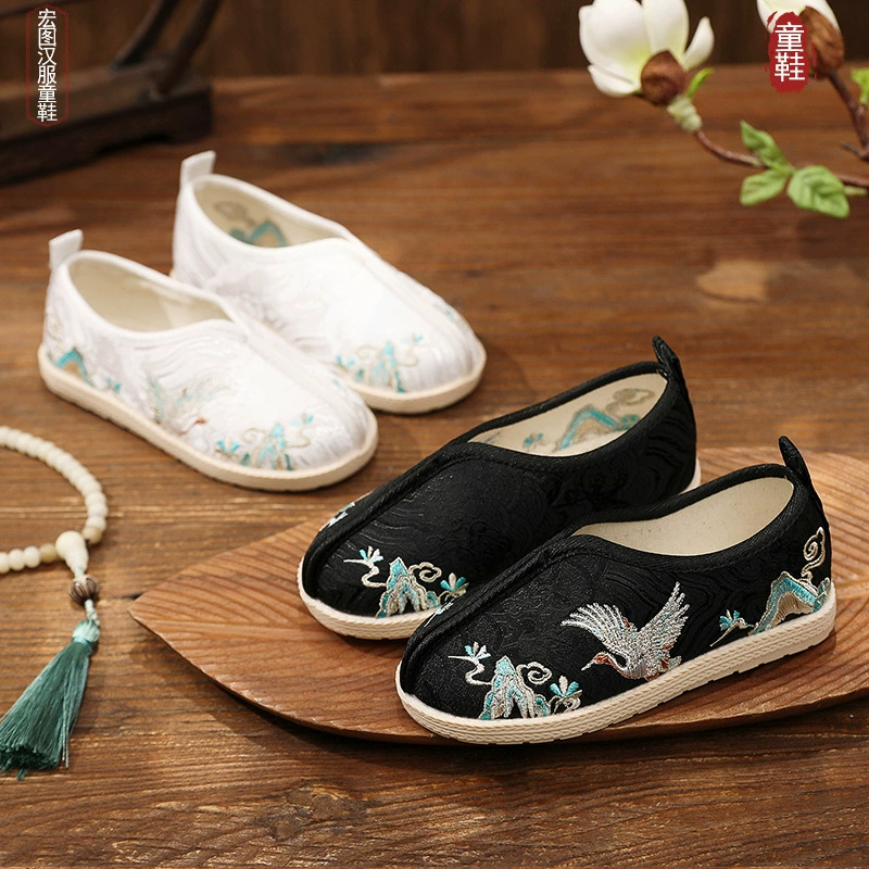 Прямая поставка с фабрики обувь для мальчиков Hanfu весна-осень старинный костюм старый Пекинский Тканевая обувь детская обувь с вышивкой в китайском стиле для выступлений